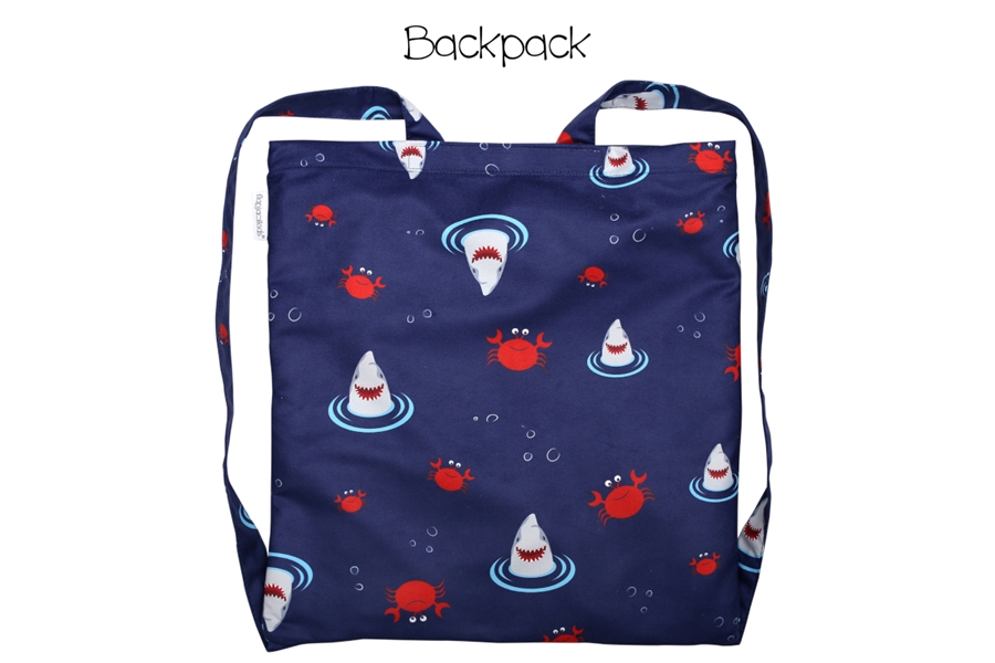 Zdjęcie FlapJack Ręcznik Plecak Plażowy dla Dzieci 2w1 Rekin/Krab