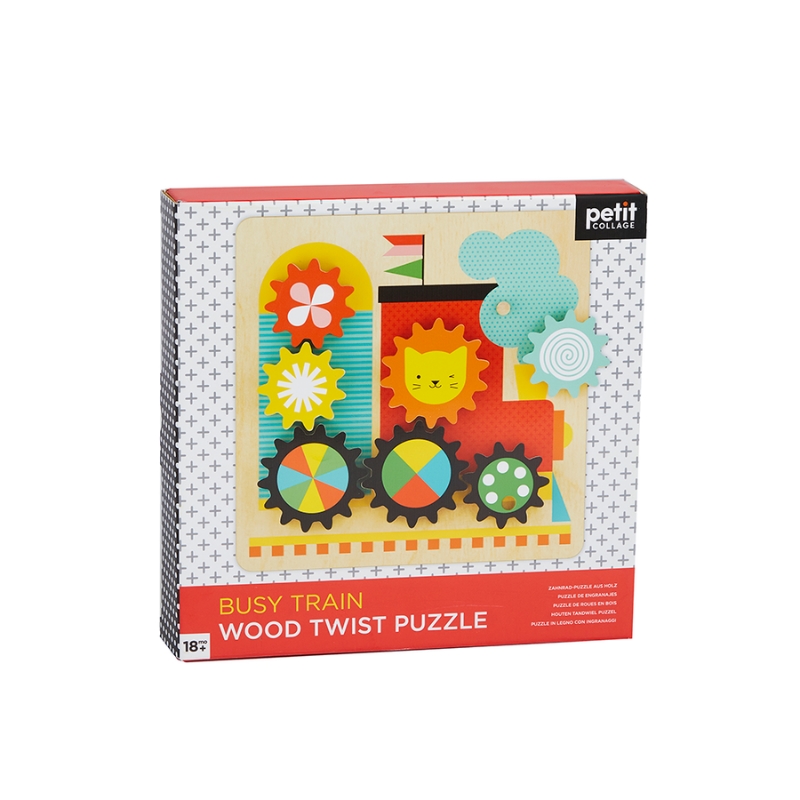 Zdjęcie Petit Collage Drewniane Ruchome Puzzle dla Dziecka Pociąg