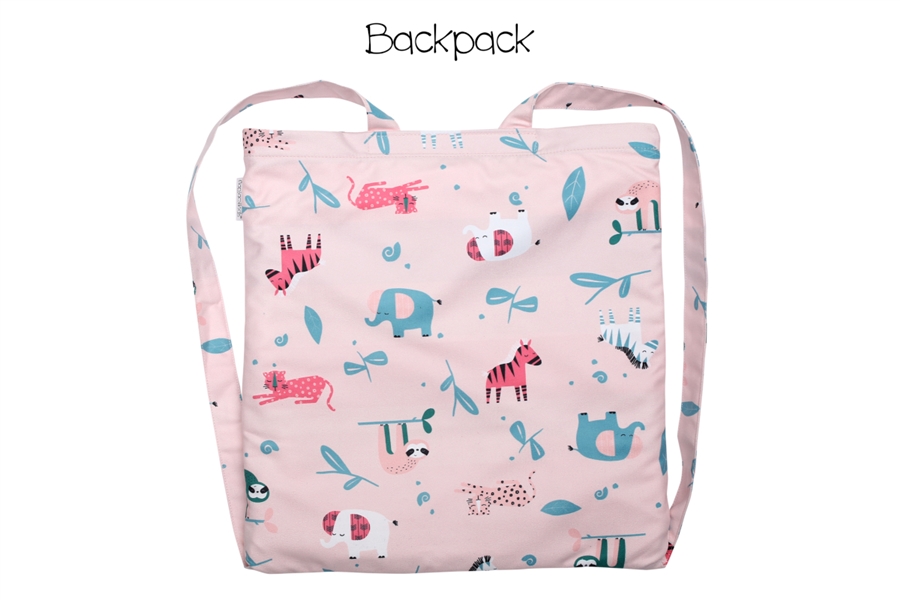 Zdjęcie FlapJack Ręcznik Plecak Plażowy dla Dzieci 2w1 Różowe Zoo