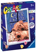 CreArt Malowanie Po Numerach Dla Dzieci Śpiące Pieski