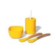 Avanchy La Petite Silikonowy Zestaw Obiadowy dla Dziecka Yellow