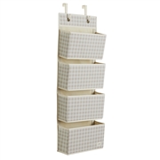3 Sprouts Organizer Na Drzwi Wiszący Gingham Beige