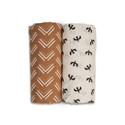 Lulujo Kocyk Muślinowy Birds/Mudcloth 2szt