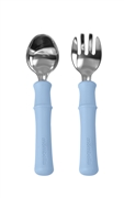 Mombella Metalowe Sztućce dla Dzieci Panda Light Blue